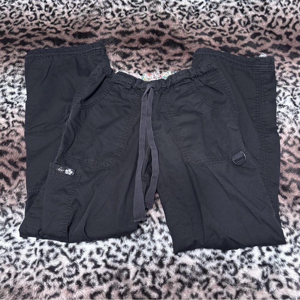 koi Women's Black Scrub Cargo Pants
